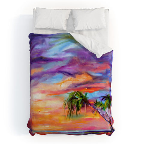 Ginette Fine Art Florida Palms Beach Duvet Cover