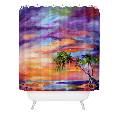 Ginette Fine Art Florida Palms Beach Shower Curtain