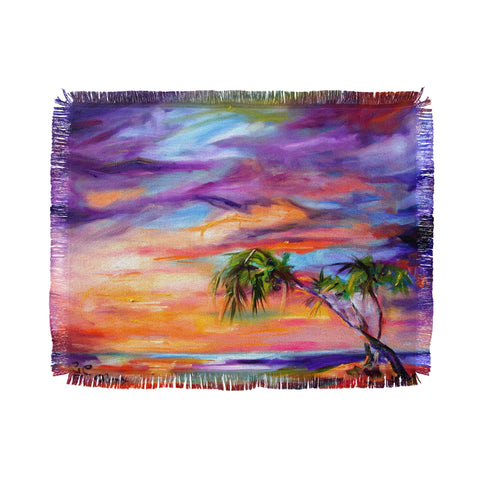 Ginette Fine Art Florida Palms Beach Throw Blanket