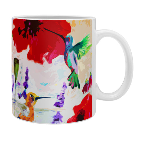 Ginette Fine Art French Country Cottage Hummingbirds and Poppies Coffee Mug