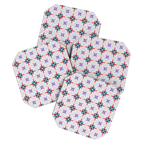Ginette Fine Art French Country Cottage Pattern Coaster Set