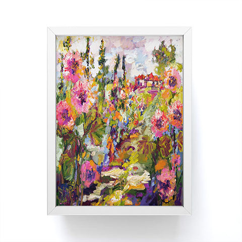 Ginette Fine Art Garden Path Hollyhock Framed Mini Art Print