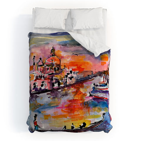 Ginette Fine Art Gondoliere Venice Comforter