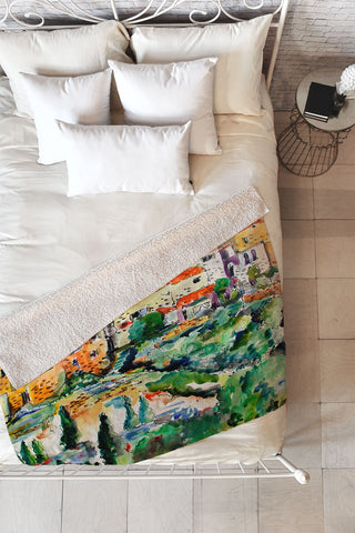 Ginette Fine Art Hillside Provence 1 Fleece Throw Blanket
