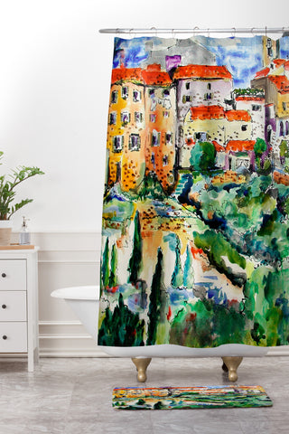 Ginette Fine Art Hillside Provence 1 Shower Curtain And Mat
