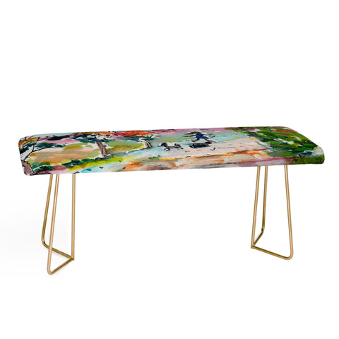 Ginette Fine Art Home For The Holidays Bench