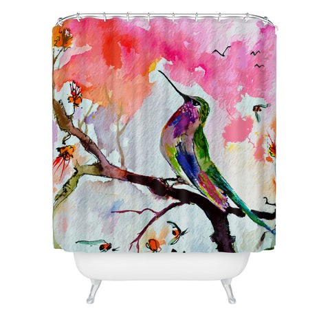 Ginette Fine Art Hummingbird In Spring Shower Curtain