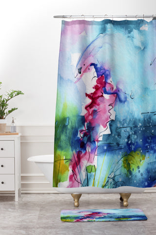 Ginette Fine Art I Love Jellyfish Shower Curtain And Mat