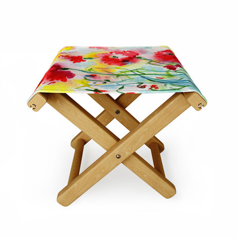 Ginette Fine Art If Poppies Could Only Speak Folding Stool