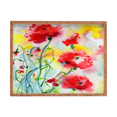 Ginette Fine Art If Poppies Could Only Speak Rectangular Tray