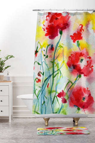 Ginette Fine Art If Poppies Could Only Speak Shower Curtain And Mat