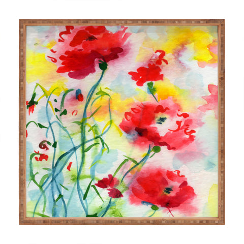 Ginette Fine Art If Poppies Could Only Speak Square Tray