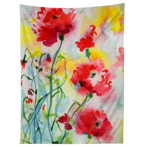 Ginette Fine Art If Poppies Could Only Speak Tapestry