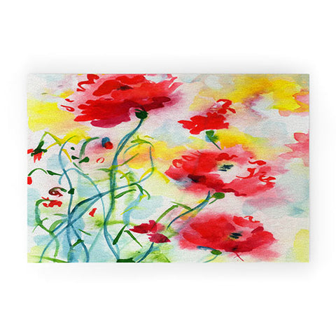 Ginette Fine Art If Poppies Could Only Speak Welcome Mat