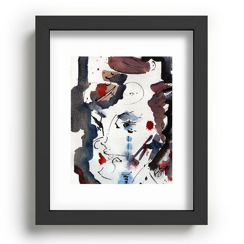 Ginette Fine Art Intuitive Abstract Face Recessed Framing Rectangle