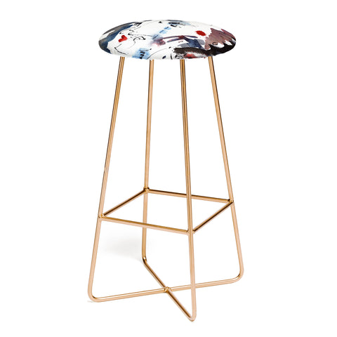 Ginette Fine Art Intuitive Abstract Face Bar Stool