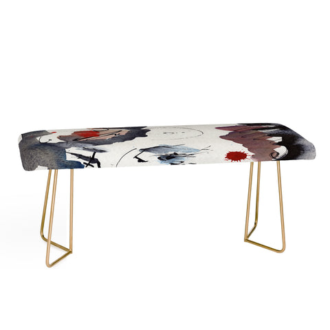 Ginette Fine Art Intuitive Abstract Face Bench