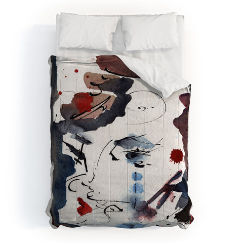 Ginette Fine Art Intuitive Abstract Face Comforter