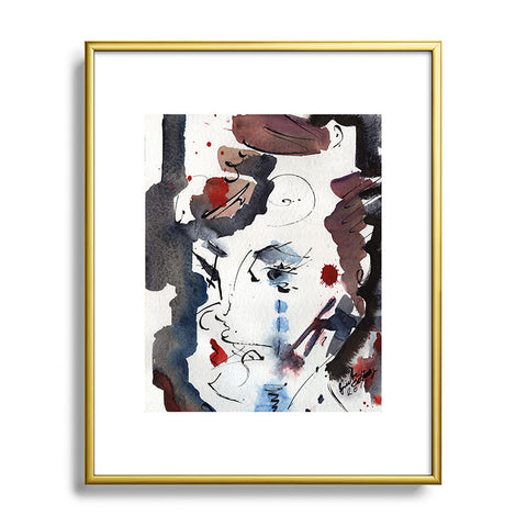 Ginette Fine Art Intuitive Abstract Face Metal Framed Art Print