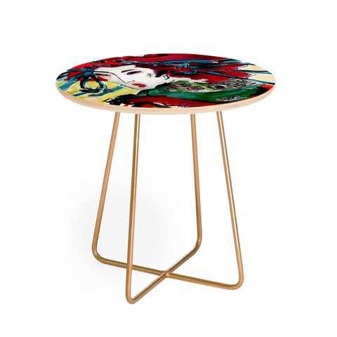 Ginette Fine Art Japanese Woman Round Side Table