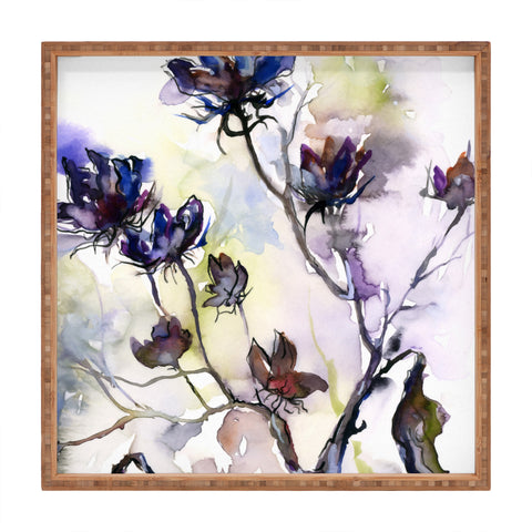 Ginette Fine Art Late Summer Seed Pods Square Tray