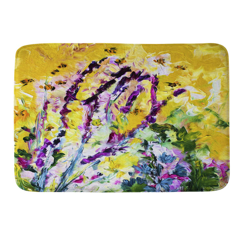 Ginette Fine Art Lavender and Bees Provence Memory Foam Bath Mat