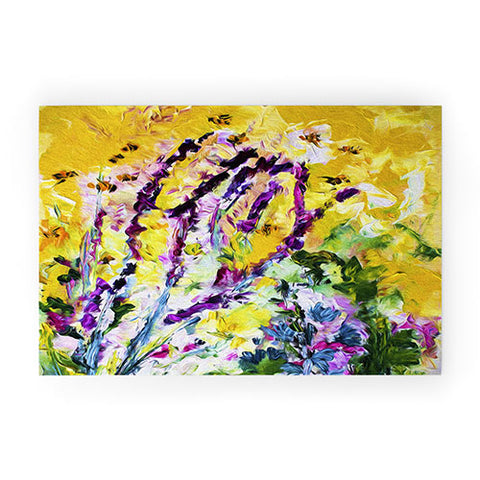 Ginette Fine Art Lavender and Bees Provence Welcome Mat