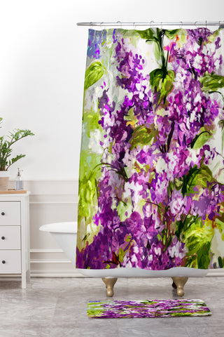Ginette Fine Art Lilac Shower Curtain And Mat