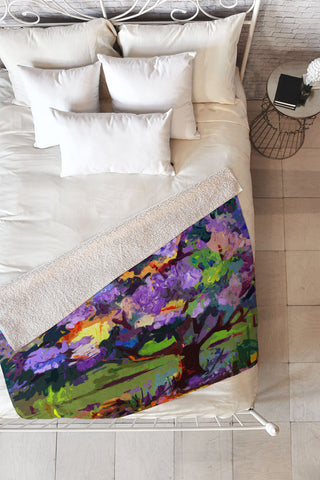 Ginette Fine Art Lilac Tree Fleece Throw Blanket