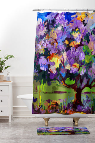 Ginette Fine Art Lilac Tree Shower Curtain And Mat
