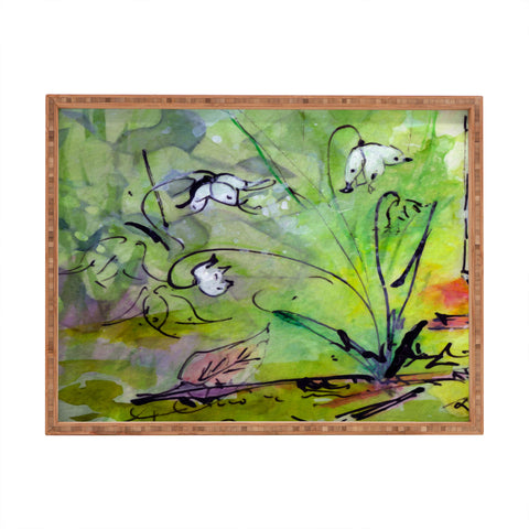 Ginette Fine Art Lily Of The Valley Rectangular Tray