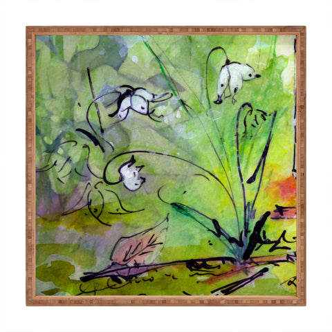 Ginette Fine Art Lily Of The Valley Square Tray