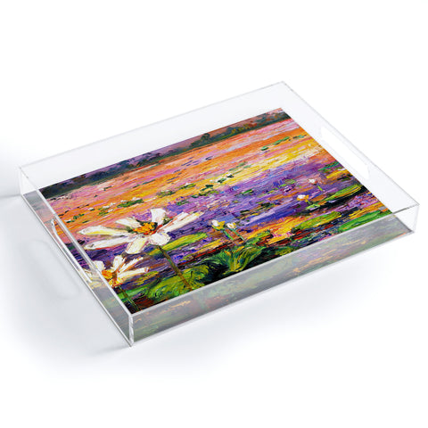 Ginette Fine Art Lily Pads Pond Acrylic Tray