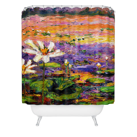 Ginette Fine Art Lily Pads Pond Shower Curtain