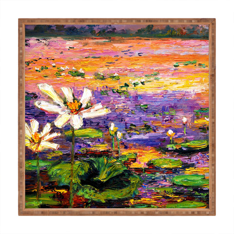 Ginette Fine Art Lily Pads Pond Square Tray