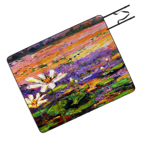 Ginette Fine Art Lily Pads Pond Picnic Blanket