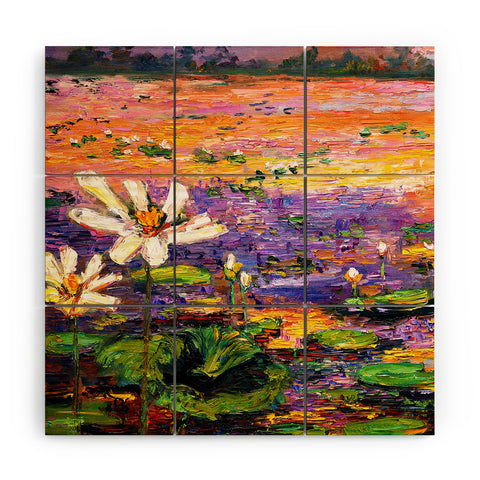 Ginette Fine Art Lily Pads Pond Wood Wall Mural