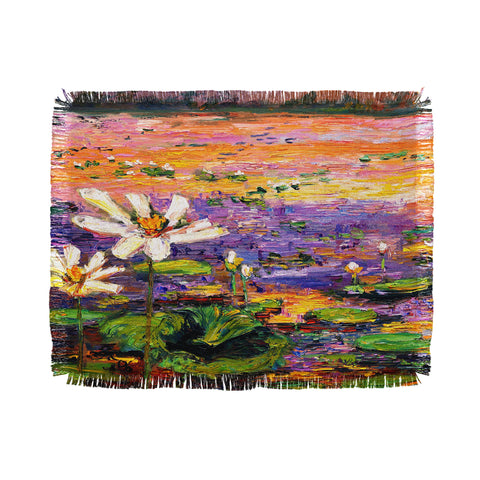 Ginette Fine Art Lily Pads Pond Throw Blanket