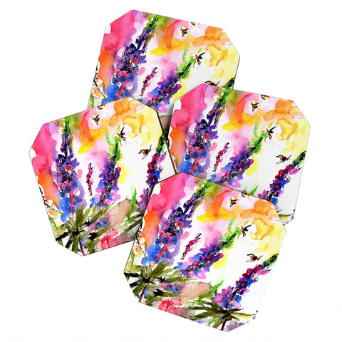 Ginette Fine Art Lupines In The Forest Coaster Set