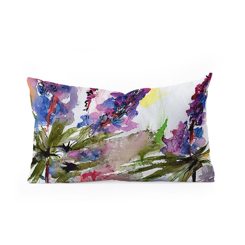 Ginette Fine Art Lupines In The Forest Oblong Throw Pillow