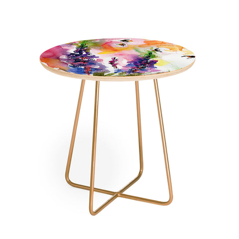 Ginette Fine Art Lupines In The Forest Round Side Table