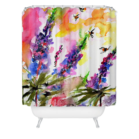 Ginette Fine Art Lupines In The Forest Shower Curtain