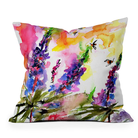 Ginette Fine Art Lupines In The Forest Throw Pillow