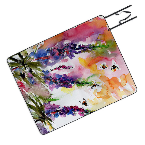 Ginette Fine Art Lupines In The Forest Picnic Blanket