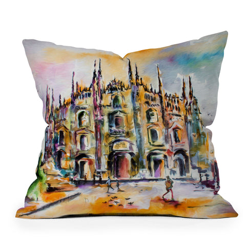 Ginette Fine Art Milan Italy Cathedral Throw Pillow