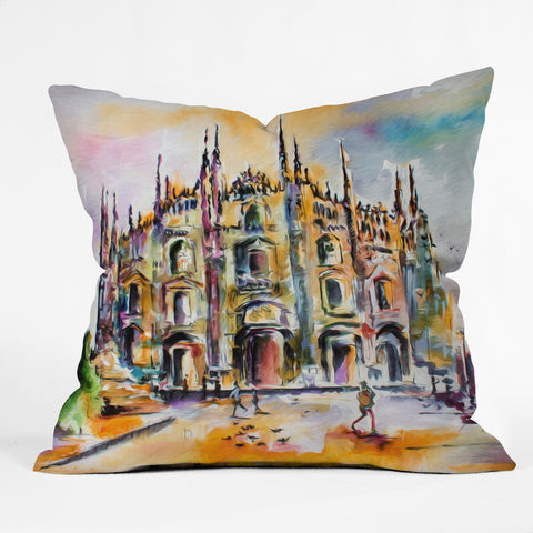 Ginette Fine Art Milan Italy Cathedral Outdoor Throw Pillow