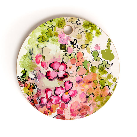 Ginette Fine Art Mille Fleurs Cutting Board Round