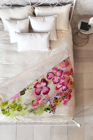 Ginette Fine Art Mille Fleurs Fleece Throw Blanket