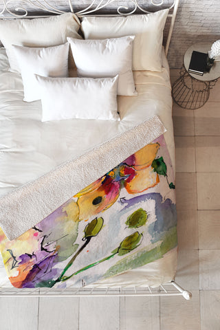 Ginette Fine Art Modern Orchid Fleece Throw Blanket