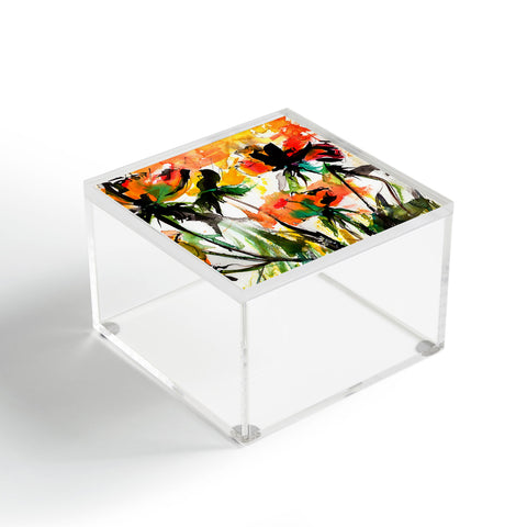Ginette Fine Art Modern Peach Roses Acrylic Box